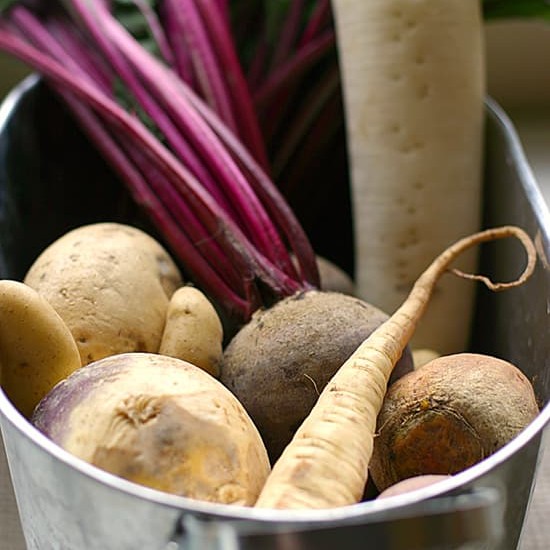 Bunch of new vegetables (beet or turnip)